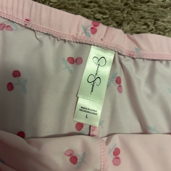 NWOT! RARE FIND! Jessica Simpson PINK Cherry 🍒 Tank Shorts Lace Pajama PJ SET - Picture 7 of 11